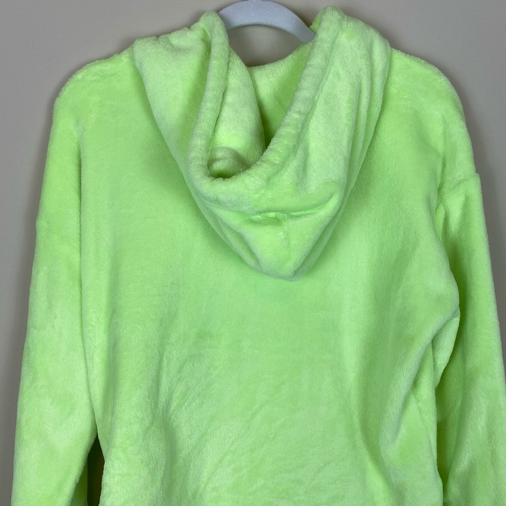 No Boundaries Large (11-13) Neon Pullover Teddy Hooded Kangroo Pocket Sweater - Picture 5 of 9